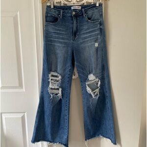 Freckled Poppy X Risen Jeans Extreme Flare Wide Leg High-Rise Sz30 Boho Hippie